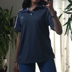 blue grey adidas clima polo shirt